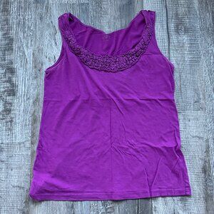 Ann Taylor LOFT Womens Size M Medium Purple Tank Top